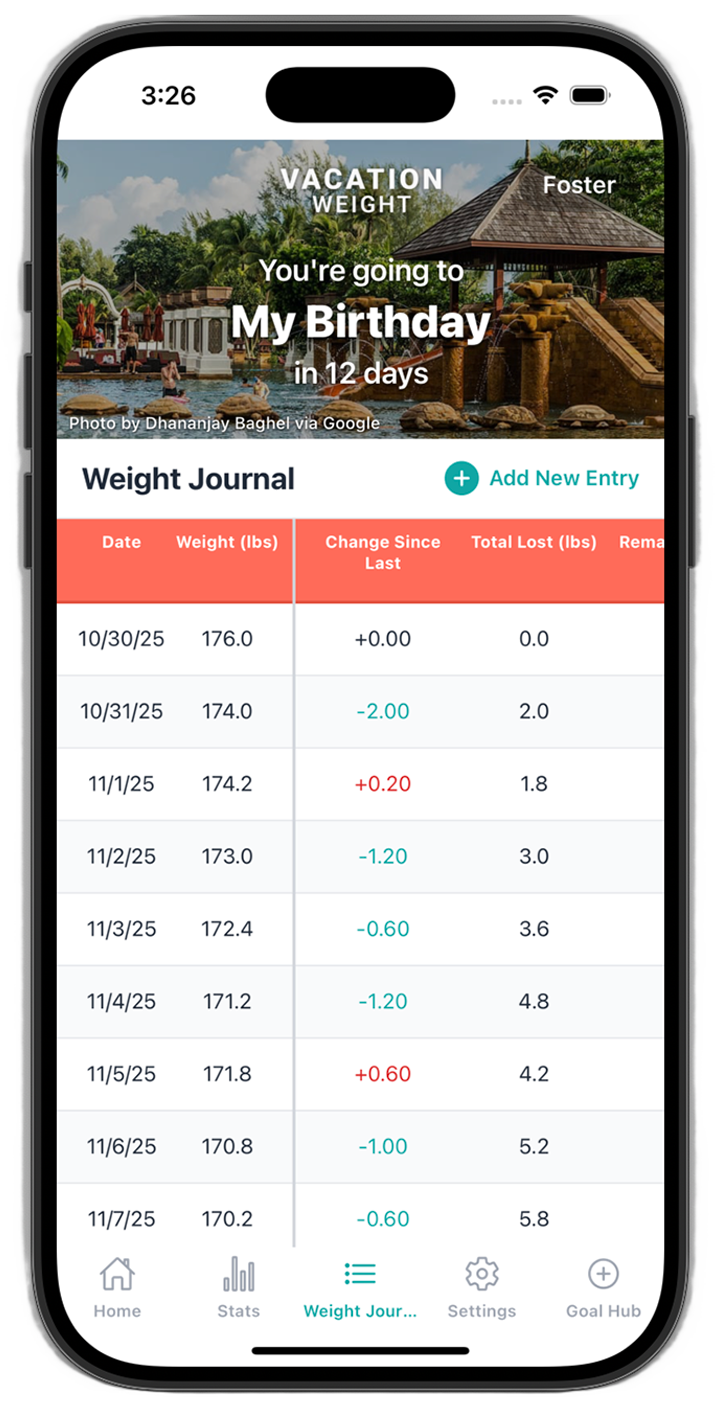 Weight Journal - Track your daily weigh-ins